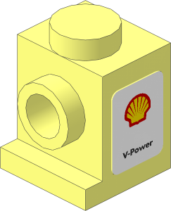 Brick  1 x  1 with Headlight with Shell Logo on White Background Stickers