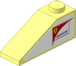 Slope Brick 33  3 x  1 with Scuderia Ferrari Logo on White Background Stickers