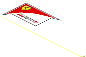 Sticker  1.0 x  1.3 with Scuderia Ferrari Logo on White Background Left