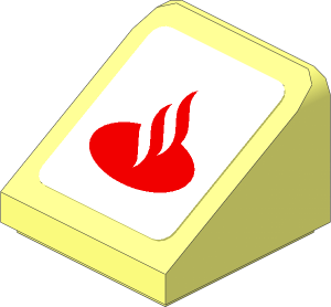 Slope Brick 31  1 x  1 x  0.667 with Red Santander Logo on White Background Sticker