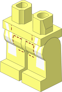 Minifig Hips and Legs with White Stripes Pattern