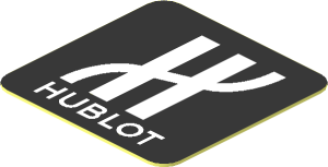 Sticker  0.8 x  0.8 with White Hublot Logo on Black Background