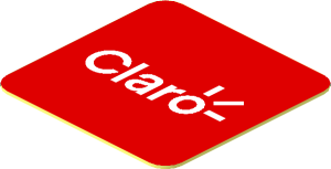 Sticker  0.8 x  0.8 with White Claro Logo on Red Background
