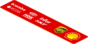 Sticker  0.8 x  4.0 with Logos on Red Background Right