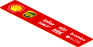 Sticker  0.8 x  4.0 with Logos on Red Background Left