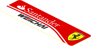 Sticker  0.8 x  2.8 with Logos on Red and White Background Left
