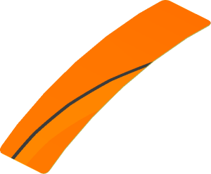 Sticker  0.8 x  3.0 with Black and Dark Orange Arch on Orange Background Right (Formed)