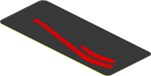 Sticker  0.8 x  1.9 with Red Stripes on Black Background Left