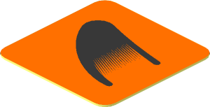Sticker  0.8 x  0.8 with Black Air Vent on Orange Background Right (Needs Work)