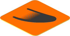 Sticker  0.8 x  0.8 with Black Air Vent on Orange Background Left