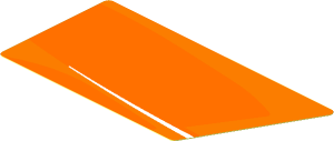 Sticker  1.8 x  3.8 with Grey and White Archs on Orange Background Right