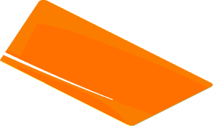 Sticker  1.8 x  3.8 with Grey and White Archs on Orange Background Left
