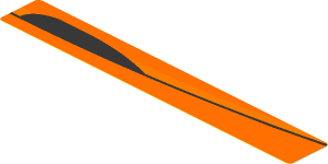 Sticker  0.8 x  5.8 with Black and Dark Orange Arch on Orange Background Right