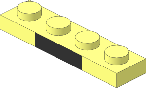 Plate  1 x  4 with Black and Silver McLaren Logo Pattern
