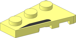 Wing  2 x  3 Left with Metallic Silver Trapezoid Pattern