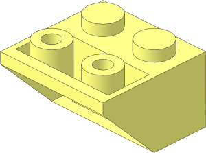 ~Slope Brick 45  2 x  2 Inverted with Small Holes and Flat Bottom Pin without Front Face