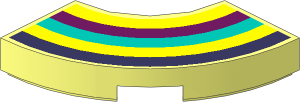 Tile  2 x  2 Corner Round with Rainbow Stripes Pattern