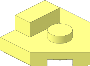 Plate  2 x  2 with One Stud with Cut Corners and Raised Tab