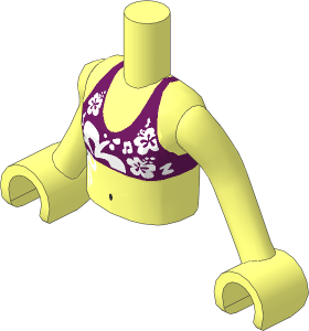 Figure Friends Girl Torso with Arms with Dark Azure Bikini Top Pattern