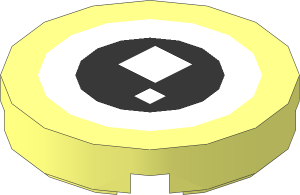 Tile  2 x  2 Round with Two White Squares Within Black Round and White Ring Pattern