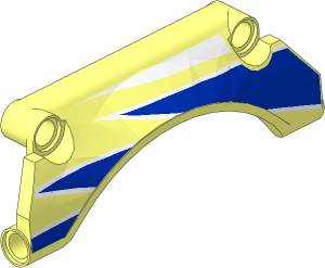Technic Panel  9 x  2 x  3 Mudguard Arched #30 with Blue and White Triangular Decorations Pattern