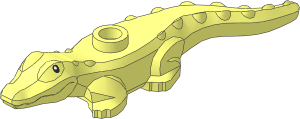 Animal Crocodile Hatchling with Black Eyes Pattern
