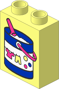 Duplo Brick  1 x  2 x  2 with Laundry Detergent Pail Pattern