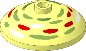 Dish  3 x  3 Inverted with White, Bright Light Blue and Bright Light Yellow Brushstrokes Pattern