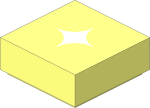Tile  1 x  1 with White Star Pattern