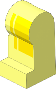 Minifig Leg Left with Yellow Stripes Pattern