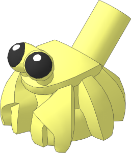 Animal Hermit Crab with 45 Degree Bar on Back with Black Eyes Pattern