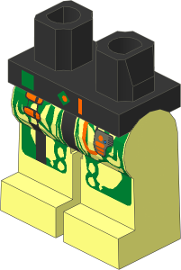 Minifig Hips and Legs with Orange Cable Pattern