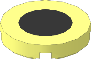 Tile  2 x  2 Round with Centered Black Disc Pattern
