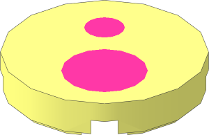 Tile  2 x  2 Round with Two Magenta Circles Pattern