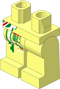 Minifig Hips and Legs with White and Gold Markings Pattern