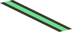 Sticker  0.7 x  4.6 with Right Sand Green and Black Windshield Pillar