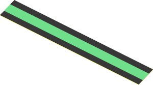 Sticker  0.7 x  4.6 with Left Sand Green and Black Windshield Pillar