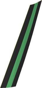 Sticker  0.7 x  4.6 with Left Sand Green And Black Windshield Pillar (Formed)