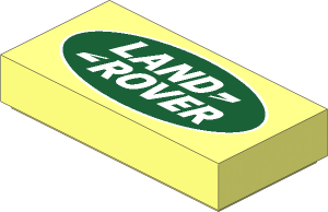 Tile  1 x  2 with Groove with Land Rover Logo Pattern