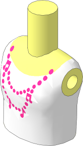 Figure Friends Girl Torso with White Vest Top with Magenta Necklace Pattern