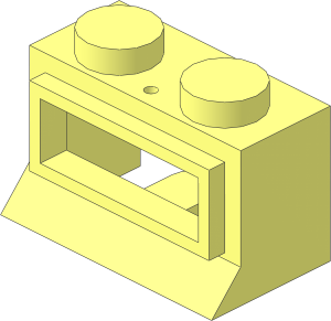 ~Window  1 x  2 x  1 Classic with Solid Studs
