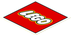 Sticker  2.5 x  2.5 with LEGO Logo with Black and White Border