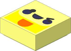 Tile  1 x  1 with Emoji Face, Left Wink, Coral Mouth and Cheeks Pattern