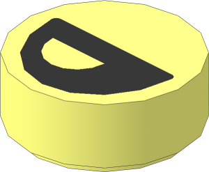 Tile  1 x  1 Round with Half Circle Within a Black Half Circle Pattern