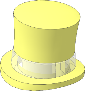 Minifig Top Hat with Bright Light Orange Band Pattern