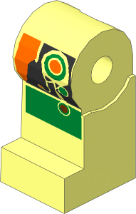 Minifig Leg Right with Golden Circuit Pattern