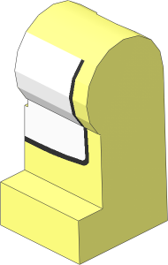 Minifig Leg Left with White Apron Pattern
