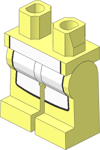 Minifig Hips and Legs with White Apron Pattern