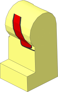Minifig Leg Left with Red Coattail Pattern