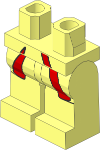Minifig Hips and Legs with Red Coattails Pattern